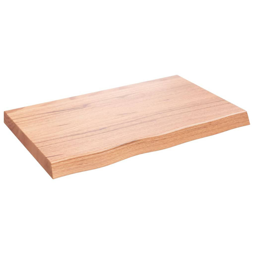 VidaXL Piano Tavolo Marrone Chiaro 80x50x6cm Rovere Massello Trattato