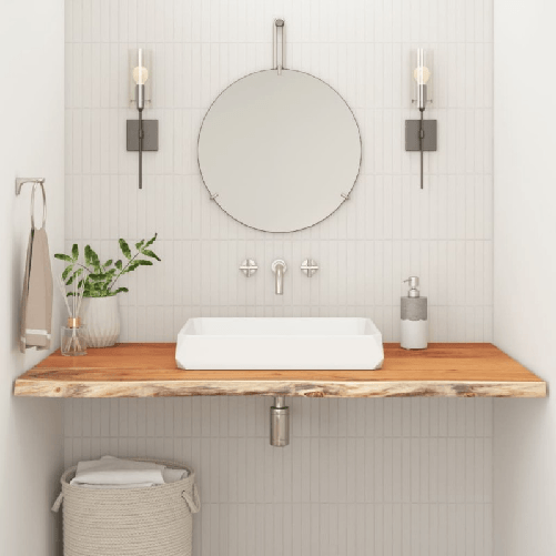 vidaXL-Piano-Bagno-100x60x25-cm-Rettangolare-Legno-Massello-di-Acacia