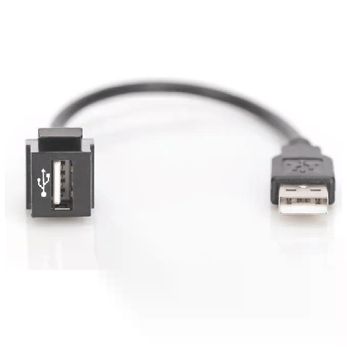 Digitus-Modulo-Keystone-Usb-2.0-Femmina-Femmina-con-Cavo-16cm-per-Placche-a-Muro-o-Pannelli-Patch
