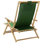 vidaXL-Sedia-Reclinabile-Relax-Verde-in-Bambu-e-Tessuto