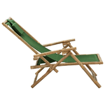 vidaXL-Sedia-Reclinabile-Relax-Verde-in-Bambu-e-Tessuto
