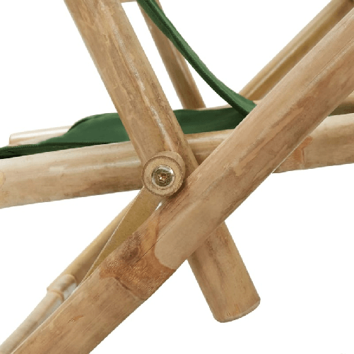 vidaXL-Sedia-Reclinabile-Relax-Verde-in-Bambu-e-Tessuto
