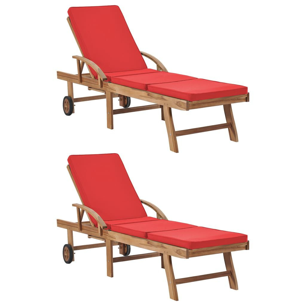 VidaXL 3054637 sedia da esterno Salone Seduta imbottita Teak Rosso