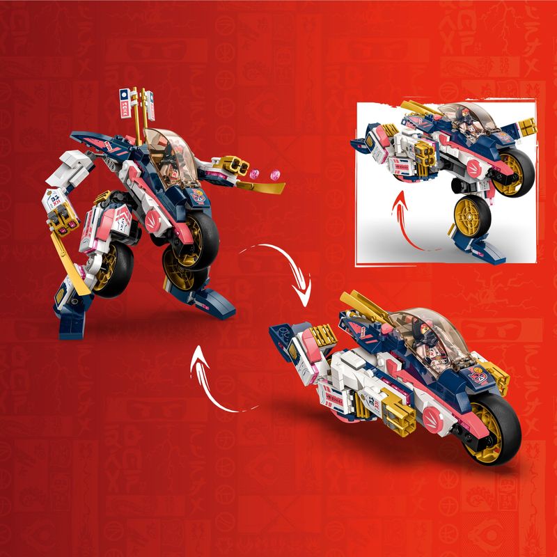 LEGO-NINJAGO-71792-Moto-Mech-Transformer-di-Sora-Set-Giochi-2in1-con-Action-Figure-Mech-Trasformabile-in-Moto-Giocattolo