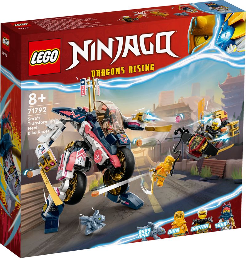 LEGO-NINJAGO-71792-Moto-Mech-Transformer-di-Sora-Set-Giochi-2in1-con-Action-Figure-Mech-Trasformabile-in-Moto-Giocattolo