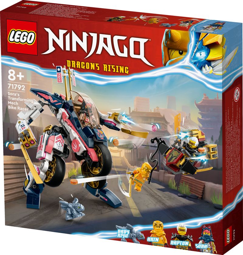 LEGO-NINJAGO-71792-Moto-Mech-Transformer-di-Sora-Set-Giochi-2in1-con-Action-Figure-Mech-Trasformabile-in-Moto-Giocattolo