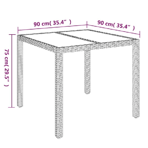 Set-da-Pranzo-da-Giardino-3-pz-con-Cuscini-Nero-in-Polyrattan