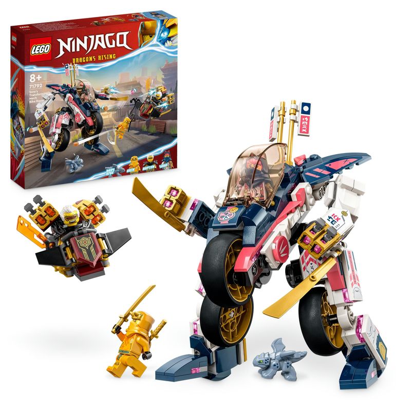 LEGO-NINJAGO-71792-Moto-Mech-Transformer-di-Sora-Set-Giochi-2in1-con-Action-Figure-Mech-Trasformabile-in-Moto-Giocattolo