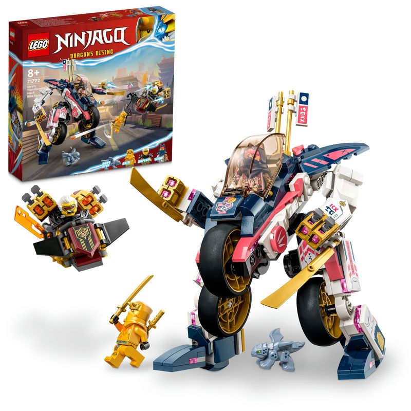 LEGO-NINJAGO-71792-Moto-Mech-Transformer-di-Sora-Set-Giochi-2in1-con-Action-Figure-Mech-Trasformabile-in-Moto-Giocattolo