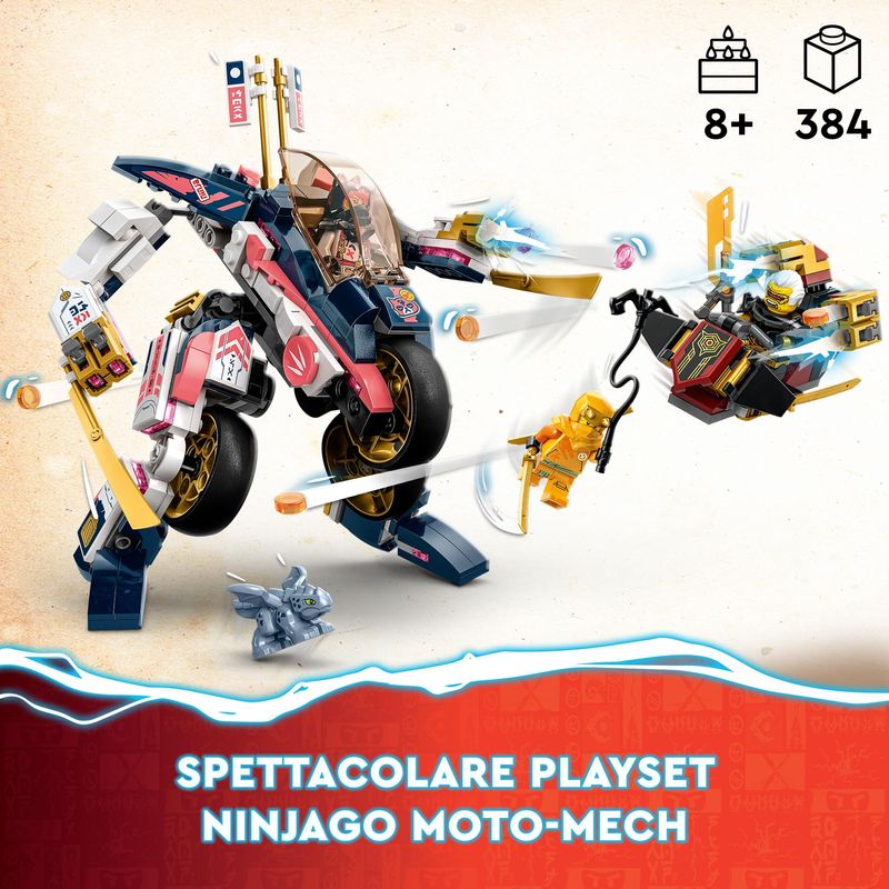 LEGO-NINJAGO-71792-Moto-Mech-Transformer-di-Sora-Set-Giochi-2in1-con-Action-Figure-Mech-Trasformabile-in-Moto-Giocattolo