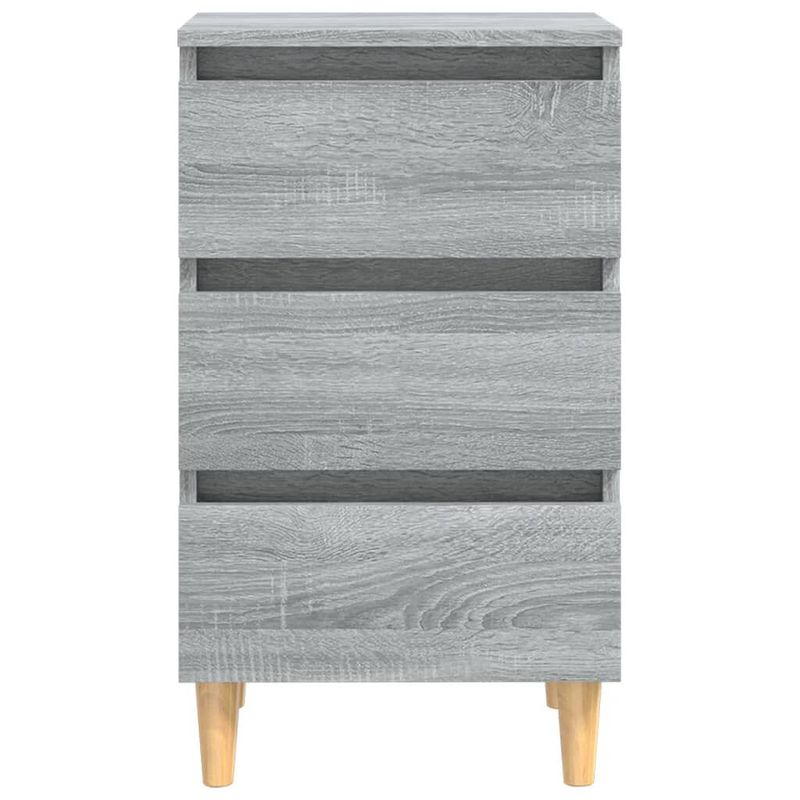 vidaXL-Comodino-con-Gambe-in-Legno-Massello-Grigio-Sonoma-40x35x69-cm