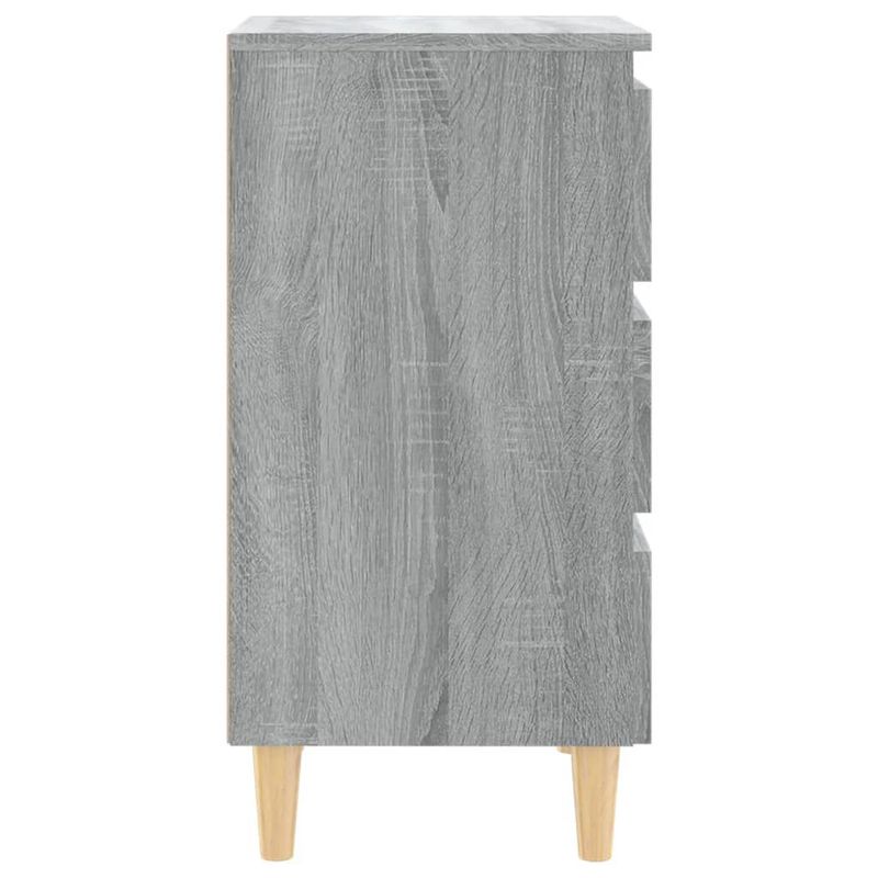 vidaXL-Comodino-con-Gambe-in-Legno-Massello-Grigio-Sonoma-40x35x69-cm