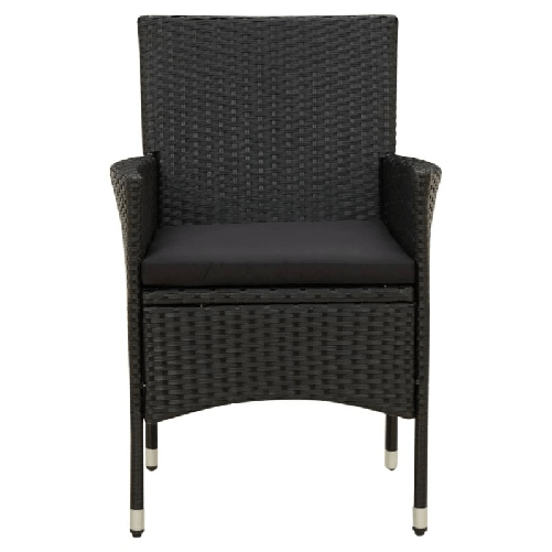 vidaXL-Sedie-da-Giardino-con-Cuscini-2-pz-in-Polyrattan-Nere
