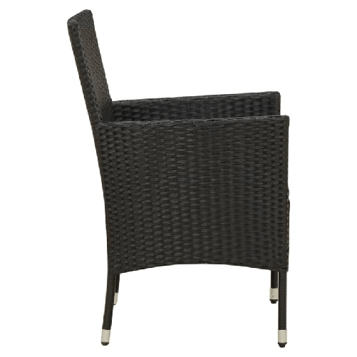 vidaXL-Sedie-da-Giardino-con-Cuscini-2-pz-in-Polyrattan-Nere