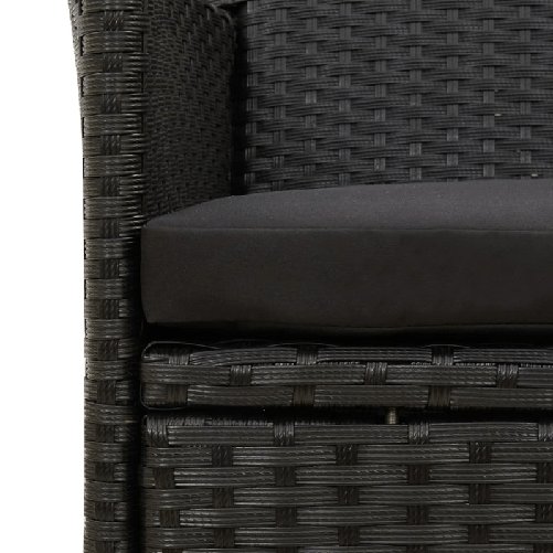 vidaXL-Sedie-da-Giardino-con-Cuscini-2-pz-in-Polyrattan-Nere