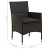 vidaXL-Sedie-da-Giardino-con-Cuscini-2-pz-in-Polyrattan-Nere