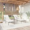 Lettini-Prendisole-2-pz-con-Tavolo-in-Polyrattan-Nero