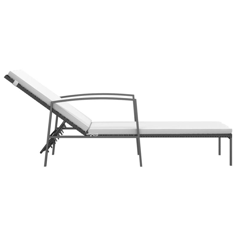 Lettini-Prendisole-2-pz-con-Tavolo-in-Polyrattan-Nero