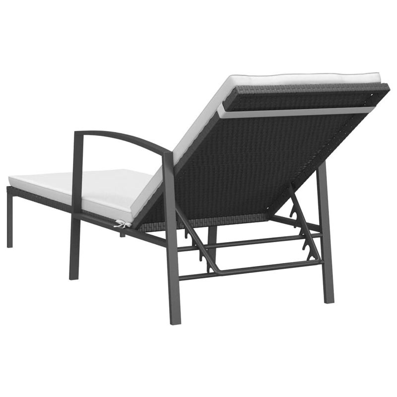 Lettini-Prendisole-2-pz-con-Tavolo-in-Polyrattan-Nero