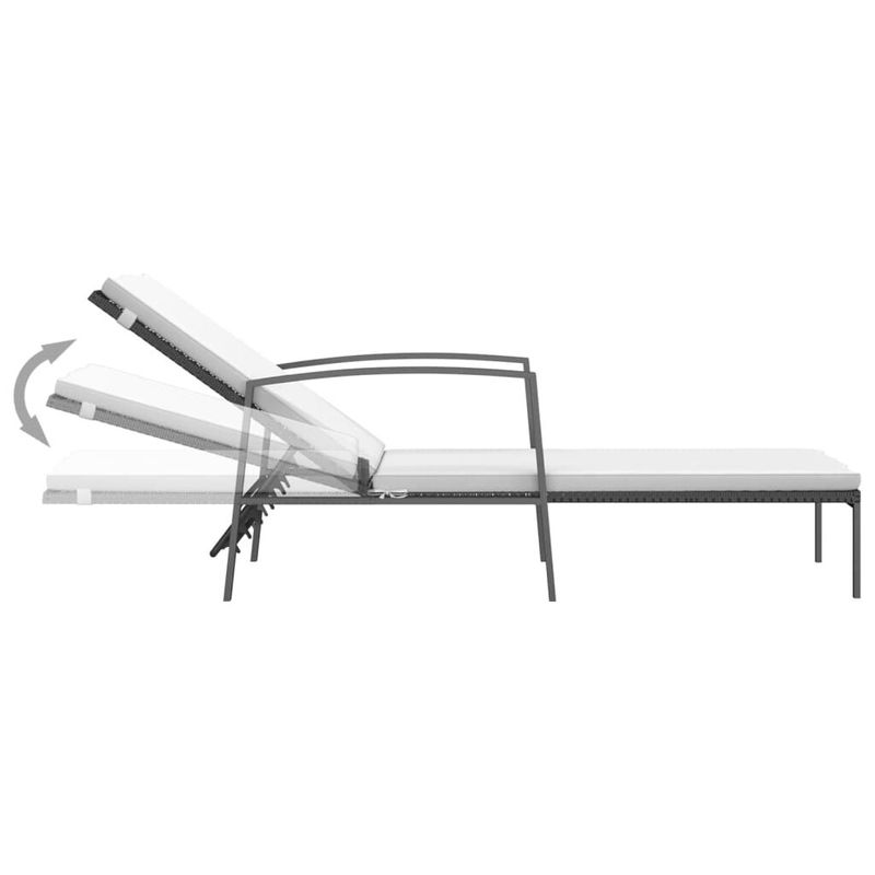Lettini-Prendisole-2-pz-con-Tavolo-in-Polyrattan-Nero