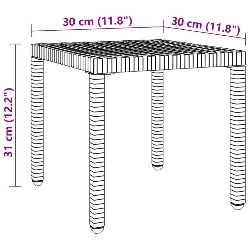 Lettini-Prendisole-2-pz-con-Tavolo-in-Polyrattan-Nero