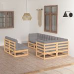 vidaXL-Set-Divani-da-Giardino-7-pz-con-Cuscini-Legno-Massello-di-Pino