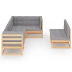 vidaXL-Set-Divani-da-Giardino-7-pz-con-Cuscini-Legno-Massello-di-Pino
