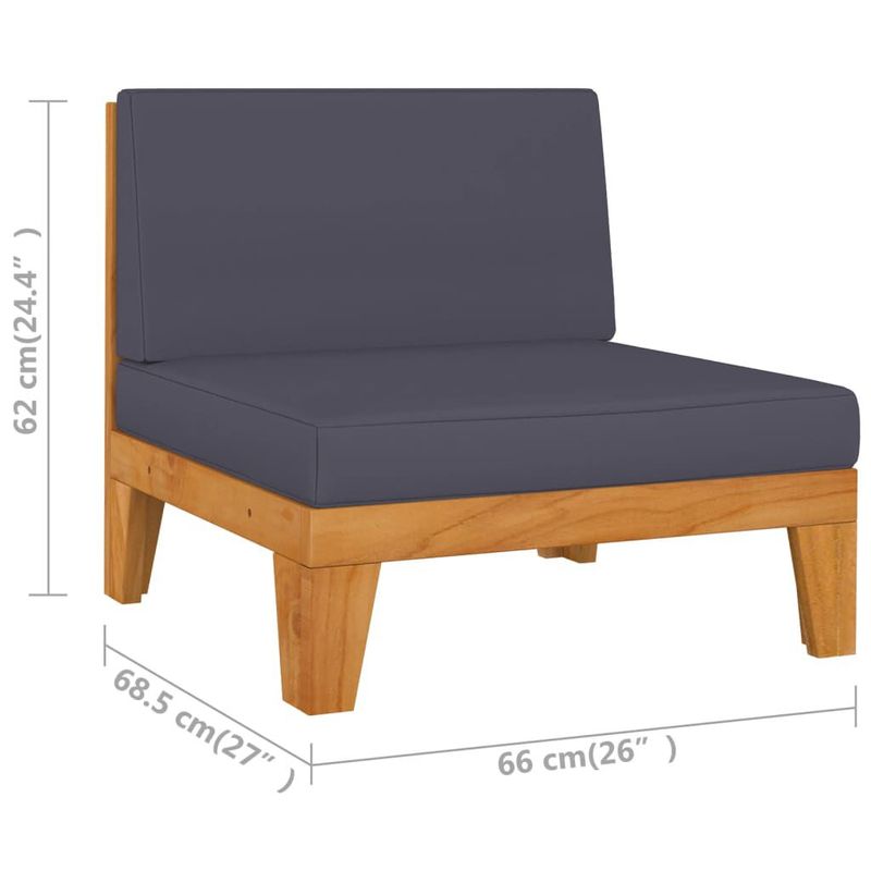 vidaXL-Set-Divani-da-Giardino-6-pz-con-Cuscini-in-Massello-di-Acacia