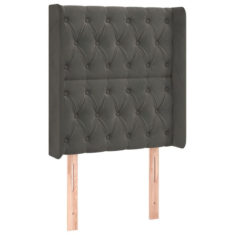 Testiera-ad-Orecchio-Grigio-Scuro-163x16x78-88-cm-in-Velluto