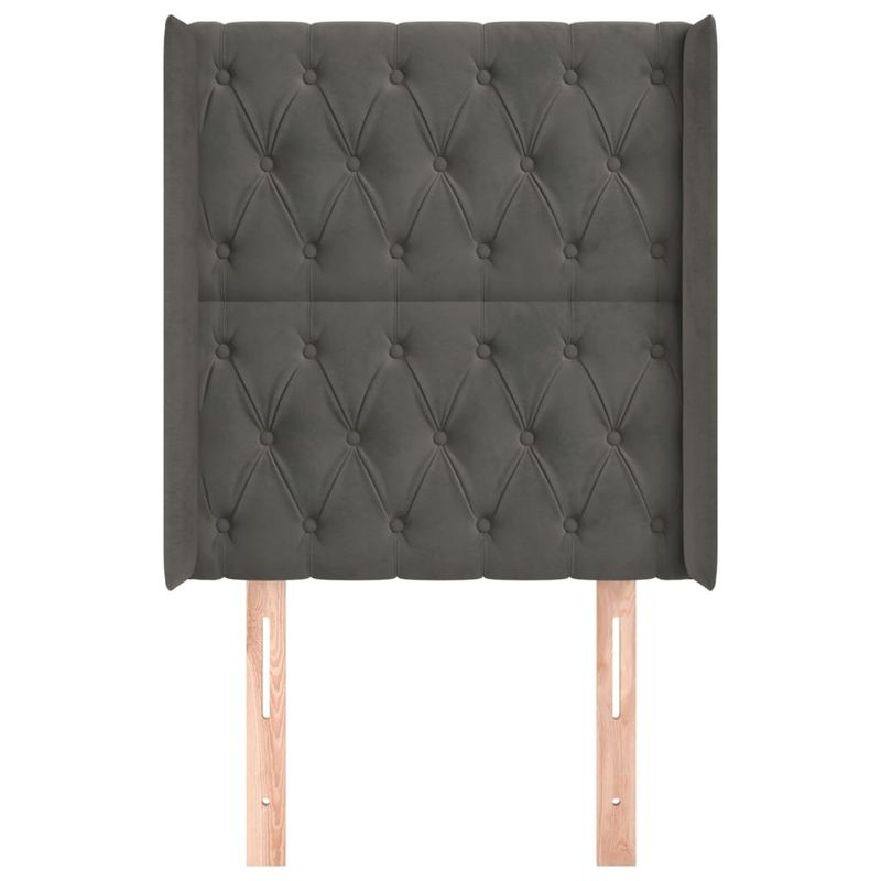 Testiera-ad-Orecchio-Grigio-Scuro-163x16x78-88-cm-in-Velluto