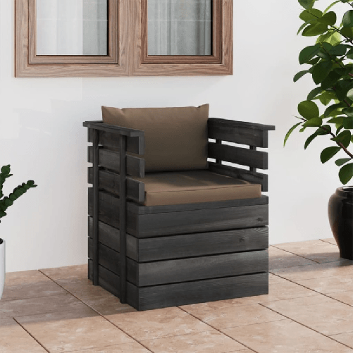 Poltrona-da-Giardino-con-Cuscini-in-Legno-di-Pino