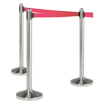 SECURIT Colonnina segnapercorso cromata - altezza 100 cm - nastro retrattile rosso da 210 cm - Securit