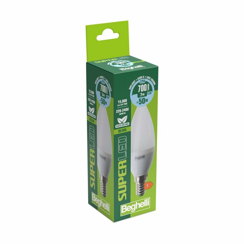 Beghelli-SuperLED-Lampadina-a-risparmio-energetico-Bianco-freddo-6500-K-7-W-E14-F