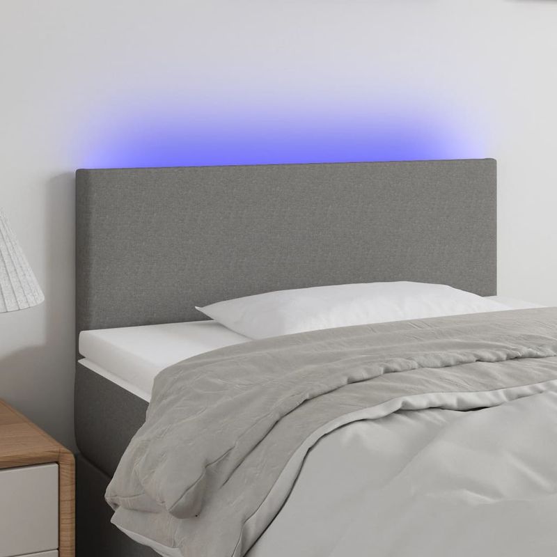 Testiera-a-LED-GrigioScuro-160x5x118-128cm-inTessuto