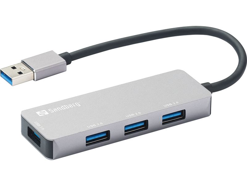 Sandberg-333-67-hub-di-interfaccia-USB-3.2-Gen-1--3.1-Gen-1--Type-A-5000-Mbit-s-Grigio