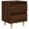 vidaXL-Comodino-con-Gambe-in-Legno-Massello-Rovere-Marrone-40x35x50cm