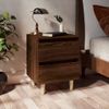 vidaXL-Comodino-con-Gambe-in-Legno-Massello-Rovere-Marrone-40x35x50cm