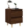 vidaXL-Comodino-con-Gambe-in-Legno-Massello-Rovere-Marrone-40x35x50cm