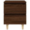 vidaXL-Comodino-con-Gambe-in-Legno-Massello-Rovere-Marrone-40x35x50cm