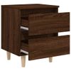 vidaXL-Comodino-con-Gambe-in-Legno-Massello-Rovere-Marrone-40x35x50cm