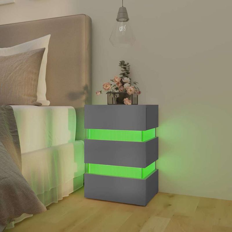 vidaXL-Comodino-con-Luci-LED-Grigio-45x35x67-cm-in-Legno-Multistrato