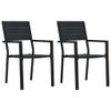 Sedie-da-Giardino-4-pz-Nere-in-HDPE-Aspetto-Legno
