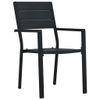 Sedie-da-Giardino-4-pz-Nere-in-HDPE-Aspetto-Legno