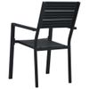 Sedie-da-Giardino-4-pz-Nere-in-HDPE-Aspetto-Legno