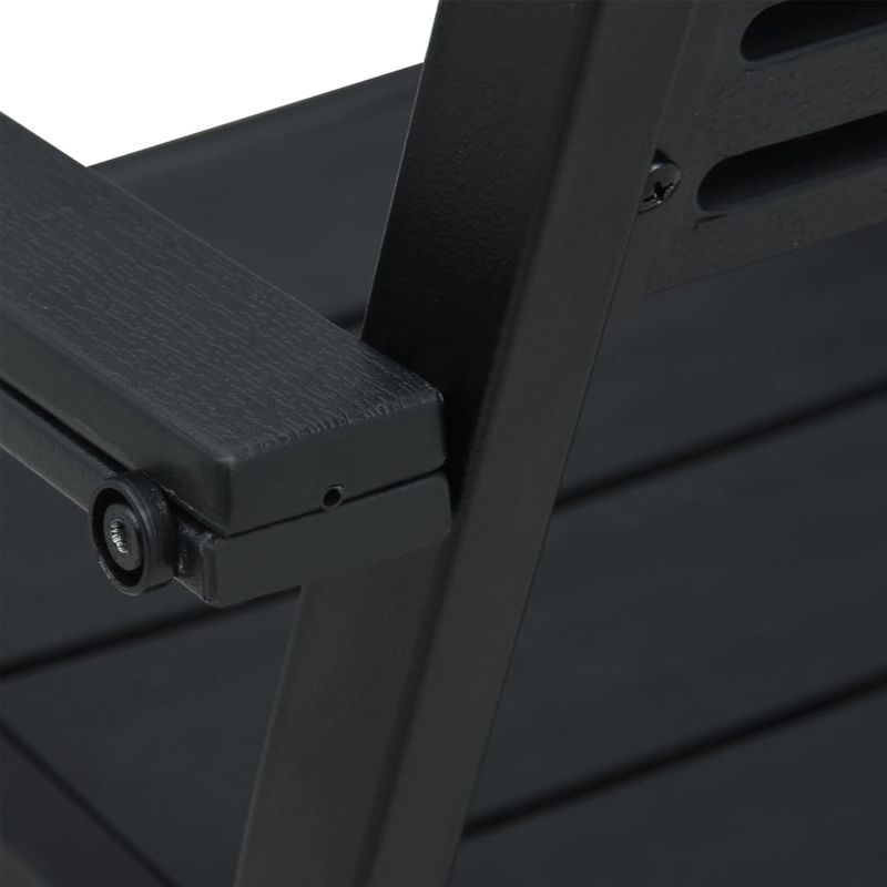Sedie-da-Giardino-4-pz-Nere-in-HDPE-Aspetto-Legno