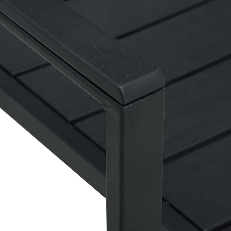 Sedie-da-Giardino-4-pz-Nere-in-HDPE-Aspetto-Legno