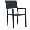 Sedie-da-Giardino-4-pz-Nere-in-HDPE-Aspetto-Legno