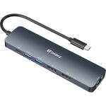 Sandberg 136-43 replicatore di porte e docking station per laptop USB 3.2 Gen 1 (3.1 Gen 1) Type-C Grigio