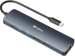 Sandberg-136-43-hub-di-interfaccia-USB-3.2-Gen-1--3.1-Gen-1--Type-C-Grigio