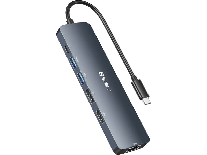 Sandberg-136-43-hub-di-interfaccia-USB-3.2-Gen-1--3.1-Gen-1--Type-C-Grigio